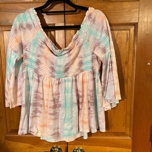 Torrid Pastel Tie-Dye Blouse